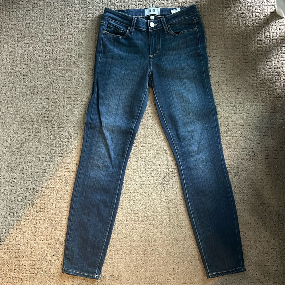 Paige Denim Skinny Jeans - Dark Blue Jean